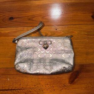 Coach Metallic Mini Bag with Heart Charm